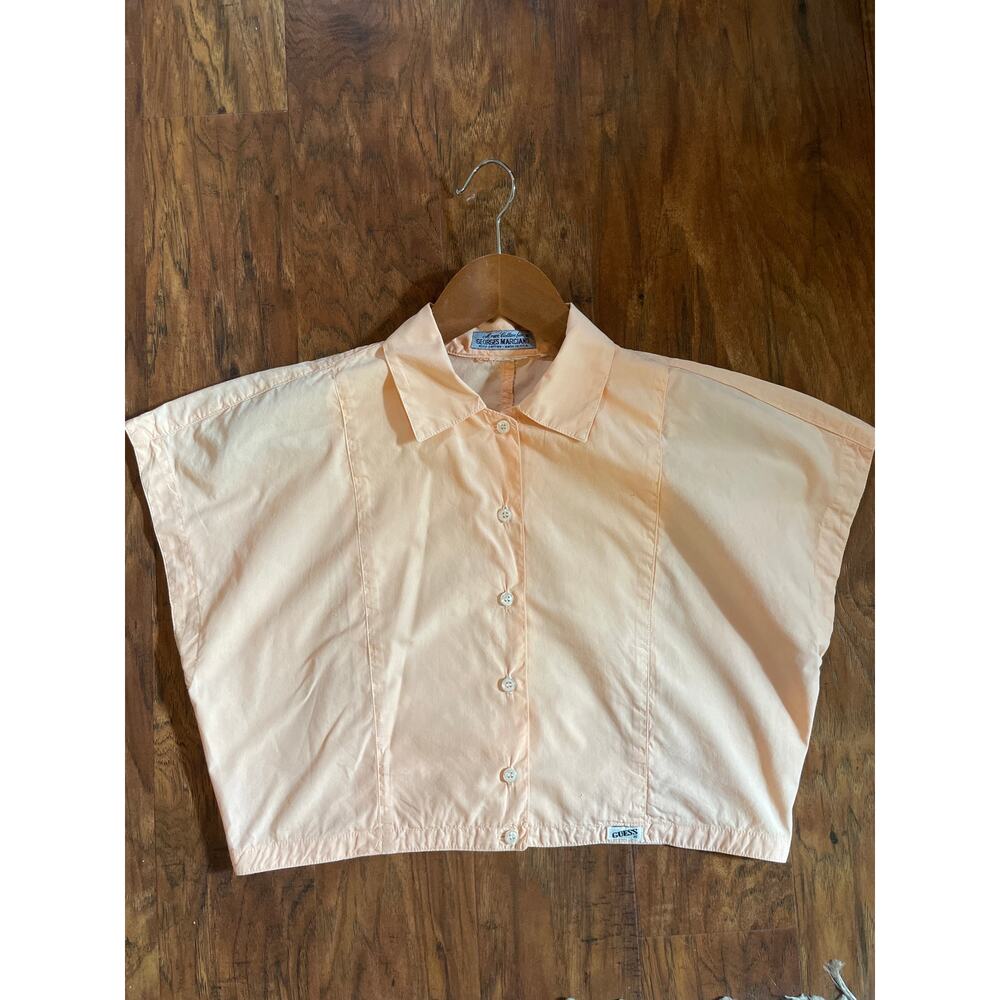 AWESOME 80's Vintage GUESS Peach Crop Top Shirt RARE XS S CALIFORNIA GIRL VIBE - Picture 3 of 11